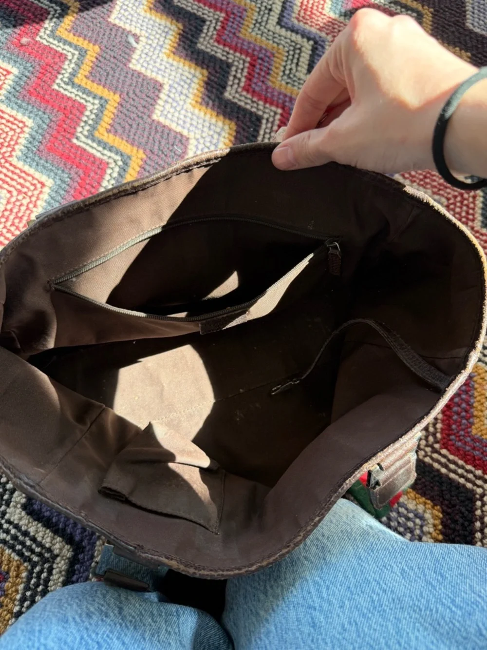 vintage Gucci GG canvas web stripe tote - Picture 9 of 10